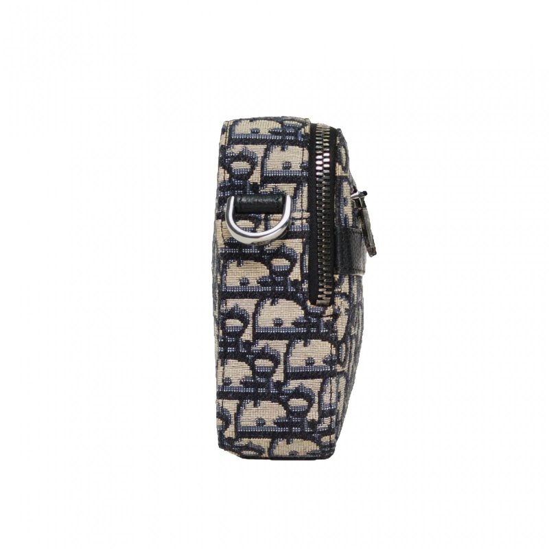 DIOR 墨藍色帆布銀扣2021Safari相機包22肩背包-1