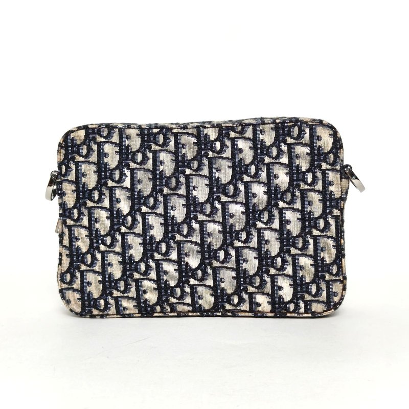 DIOR 墨藍色帆布銀扣2021Safari相機包22肩背包-2