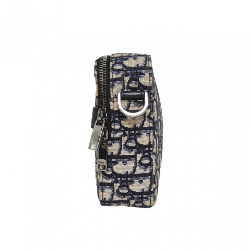 DIOR 墨藍色帆布銀扣2021Safari相機包22肩背包-3