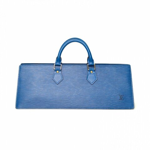 LOUIS VUITTON 藍色EPI水波紋牛皮1995中古水波紋三角手提包肩背包