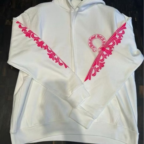 克羅心粉色大馬蹄雙花臂連帽衣/Hoodie