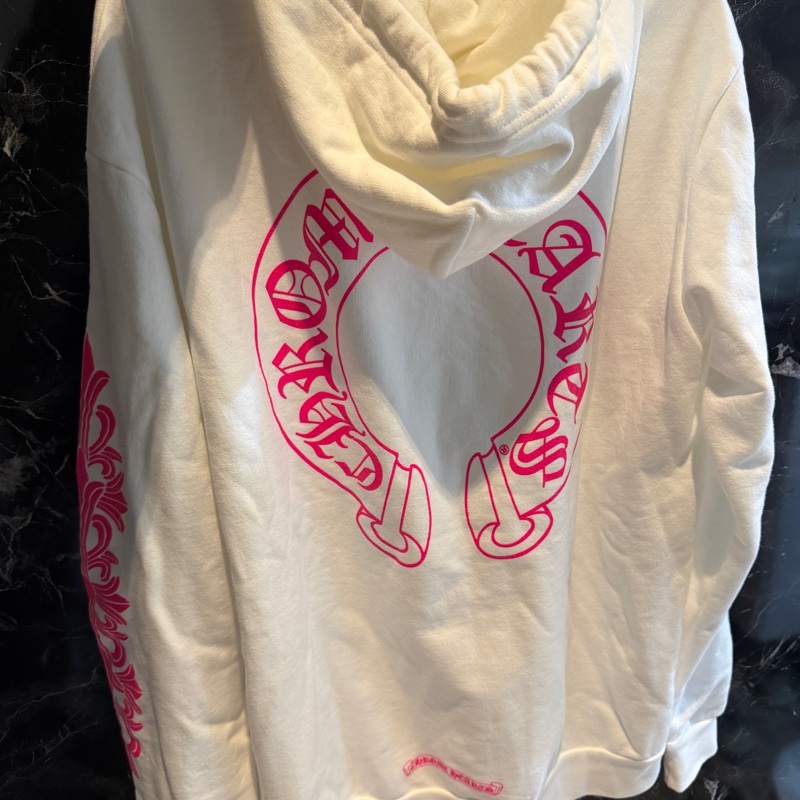 克羅心粉色大馬蹄雙花臂連帽衣/Hoodie-3