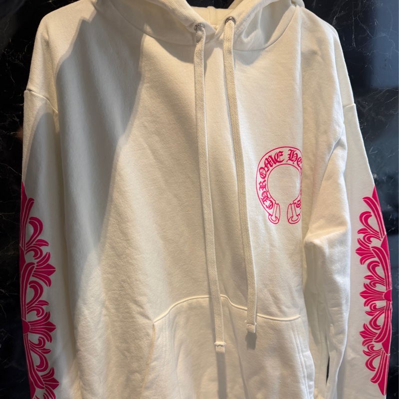 克羅心粉色大馬蹄雙花臂連帽衣/Hoodie-5