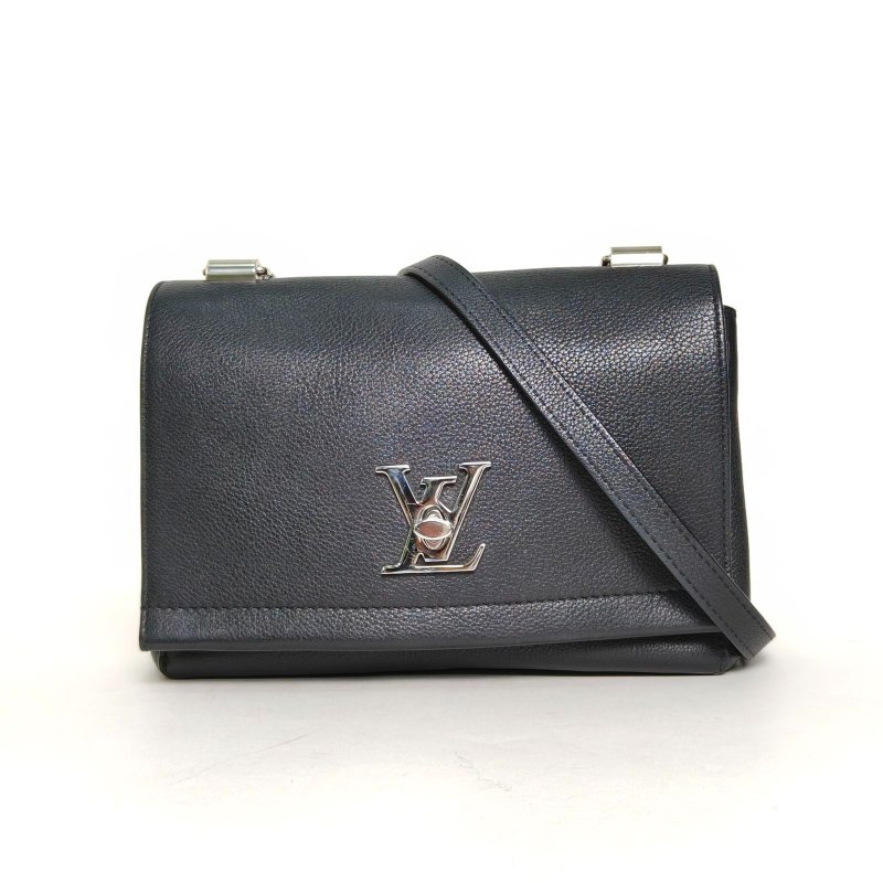 LOUIS VUITTON LockmeIIBB22黑色牛皮銀扣2016肩背包-0