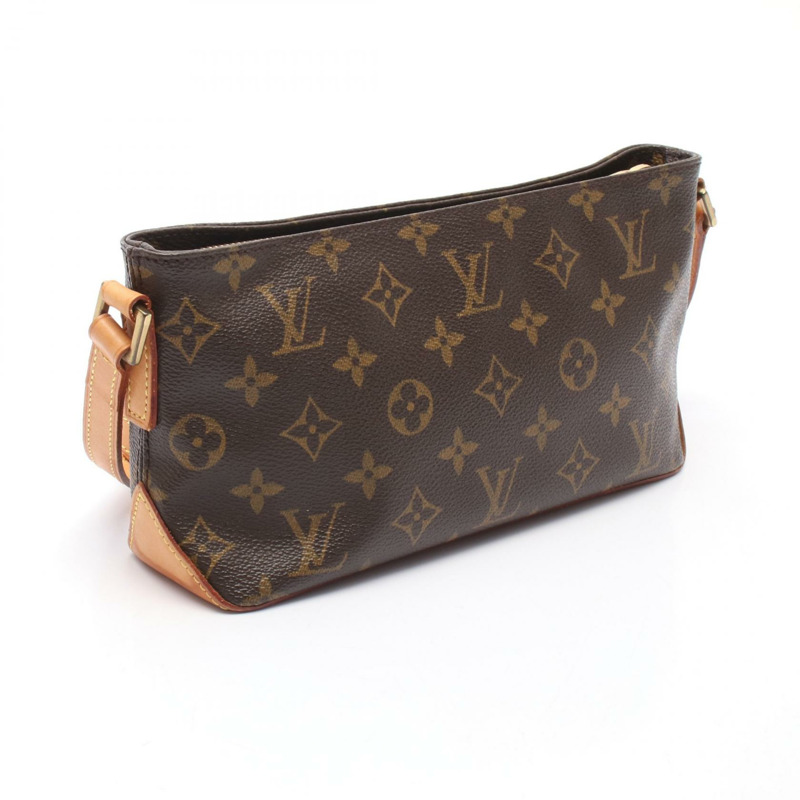 路易威登 Trotter 單肩斜背包 M51240 Monogram 皮革 棕色 二手-1