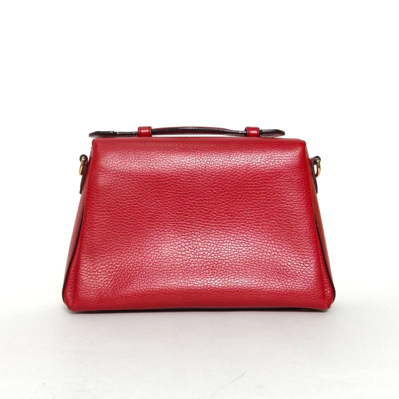 GUCCI Interlock手提風琴包26紅色牛皮金扣肩背包-2