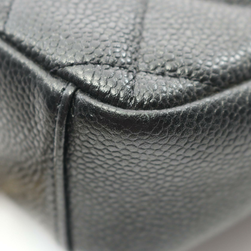 香奈兒 (CHANEL) 絎縫山茶花單背包,粒面小牛皮,黑色,二手,女士,金色五金-5