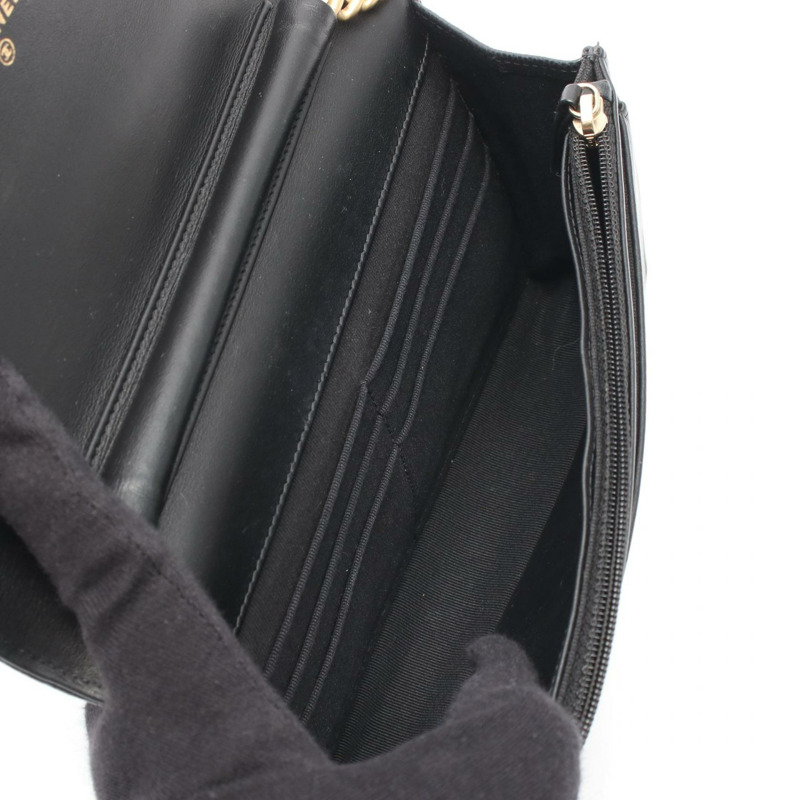 香奈兒 Boy Chanel 絎縫鏈條肩背斜背包 黑色皮革 金色五金 二手-2