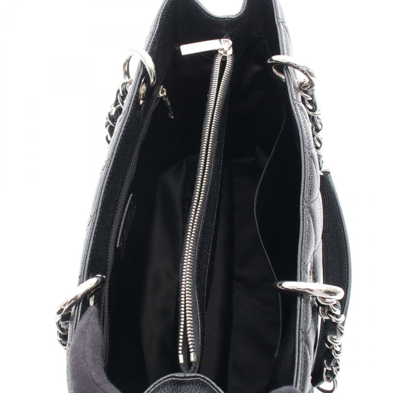 香奈兒 (CHANEL) Matelasse Grand Shopping GST 手提鏈條肩包 黑色皮革二手-2