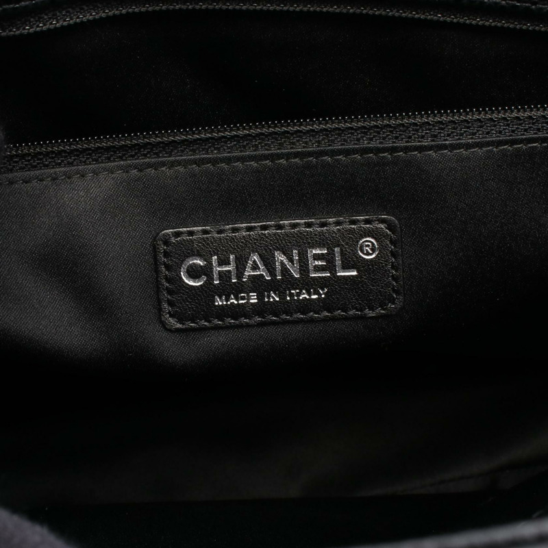 香奈兒 (CHANEL) Matelasse Grand Shopping GST 手提鏈條肩包 黑色皮革二手-3