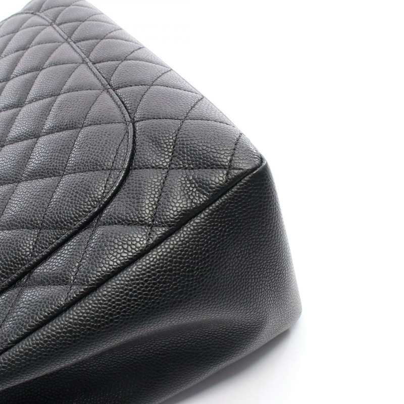 香奈兒 (CHANEL) Matelasse Grand Shopping GST 手提鏈條肩包 黑色皮革二手-6