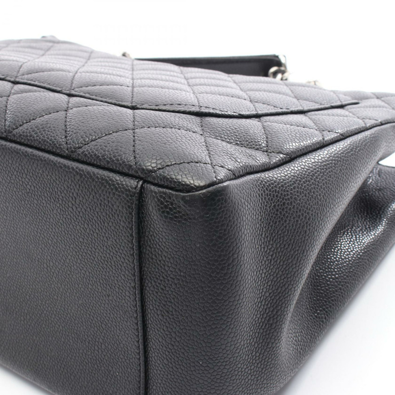 香奈兒 (CHANEL) Matelasse Grand Shopping GST 手提鏈條肩包 黑色皮革二手-7