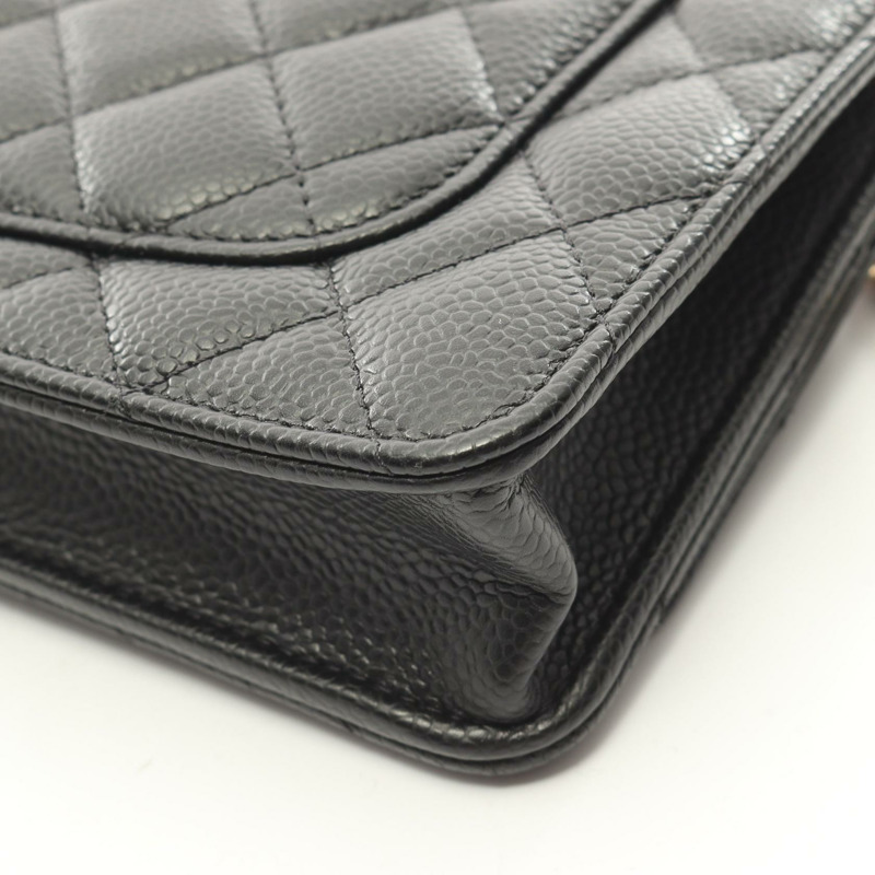 香奈兒 (CHANEL) 絎縫鏈條斜背包 AP4241，黑色小牛皮，金色五金-7