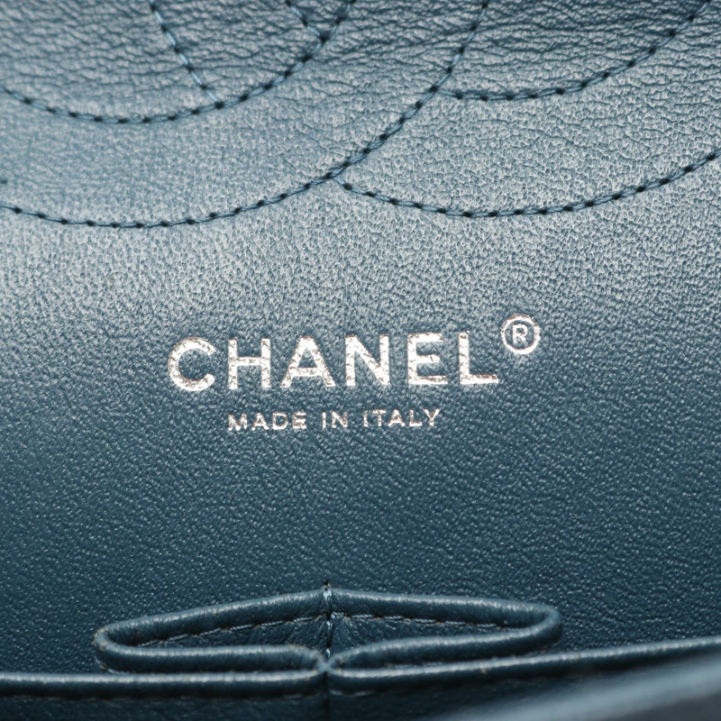 香奈兒 Jumbo Matelasse 30 經典大號 W 翻蓋鏈條肩背包，皮革藍色-3