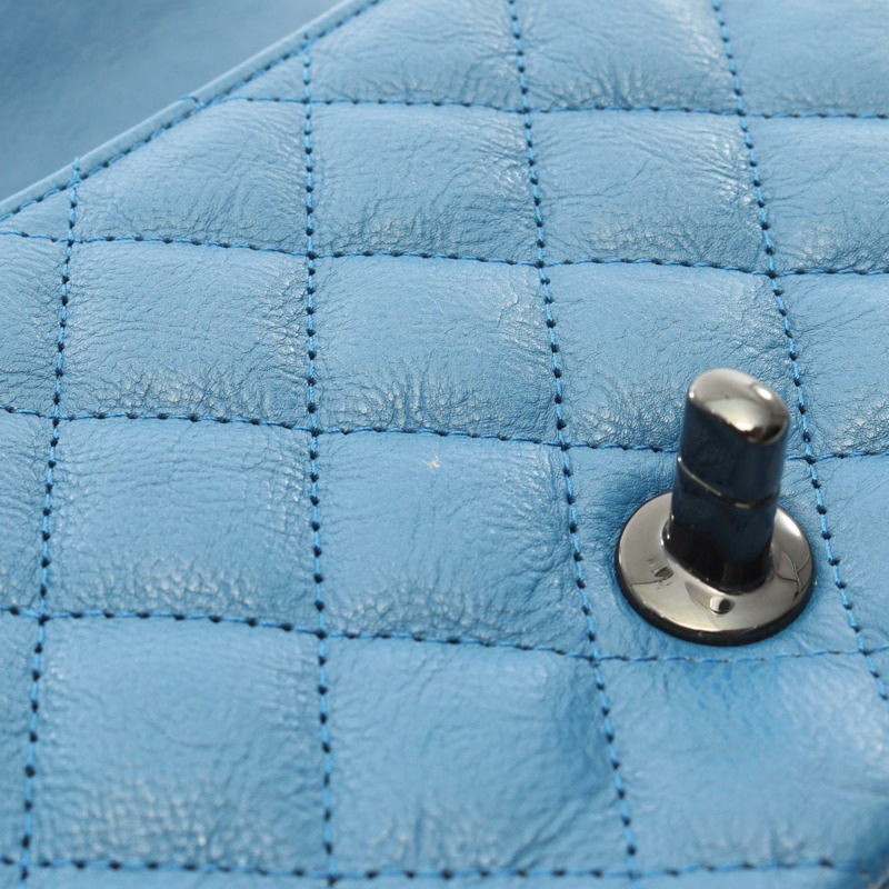 香奈兒 (CHANEL) 迷你絎縫鏈條斜背包 A35200 藍色皮革 二手 CC-7