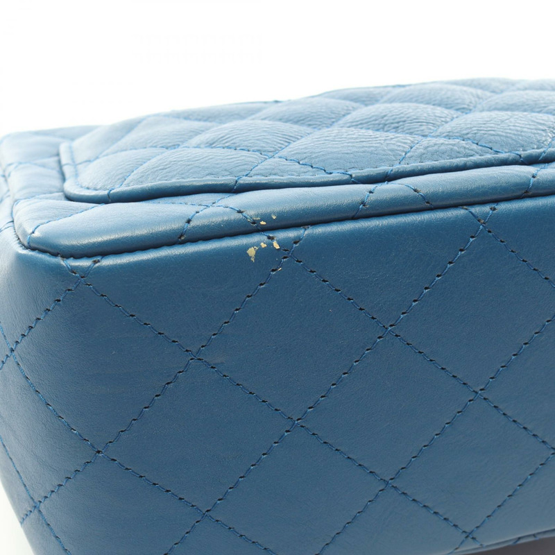 香奈兒 (CHANEL) 迷你絎縫鏈條斜背包 A35200 藍色皮革 二手 CC-8