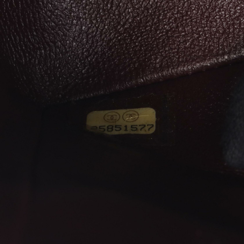 香奈兒 (CHANEL) Matelasse W 翻蓋肩背包 A01112 粒面小牛皮 黑色 二手 金色五金-4