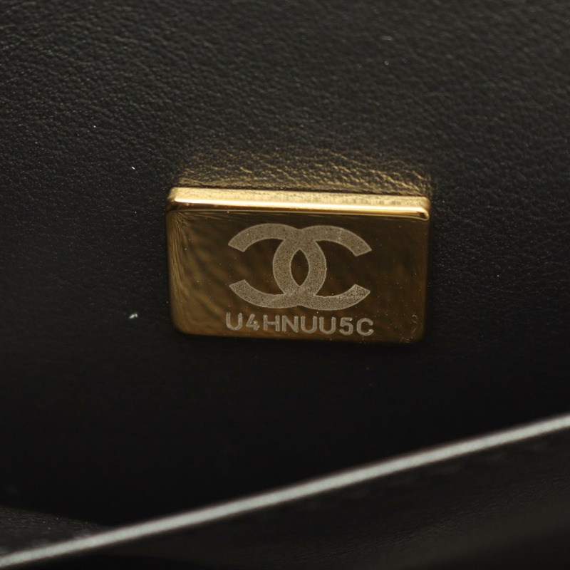 香奈兒 (CHANEL) Matelasse 大號購物手提單肩包 A91046 小牛皮 黑色 二手 金色五金-4