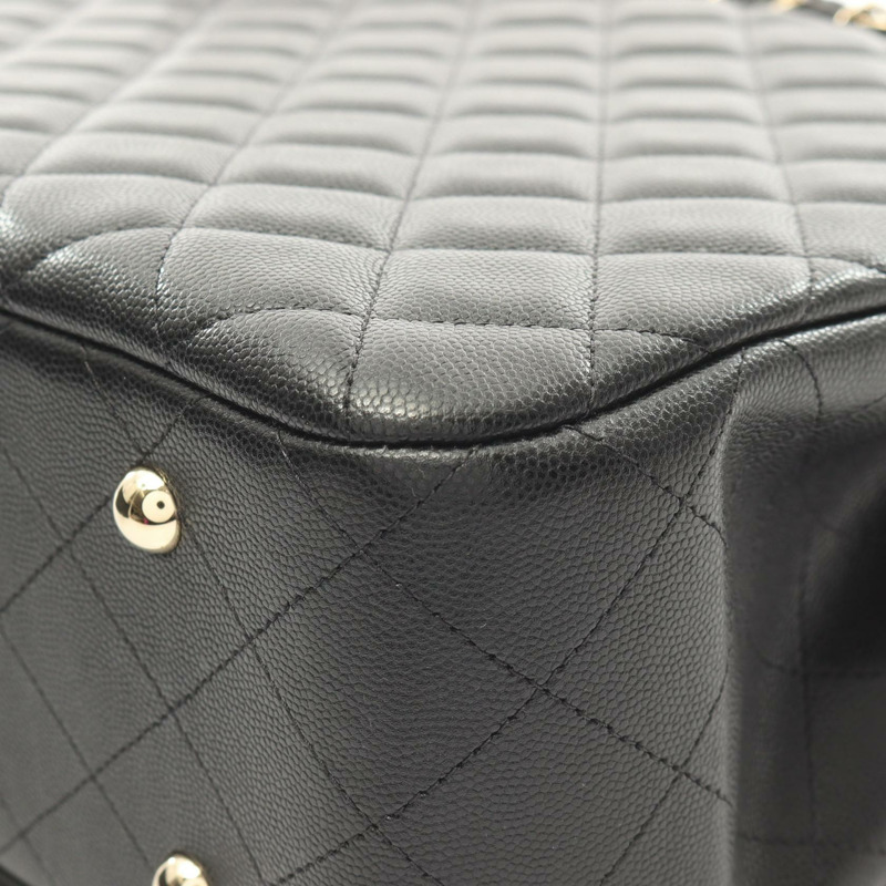 香奈兒 (CHANEL) Matelasse 大號購物手提單肩包 A91046 小牛皮 黑色 二手 金色五金-5