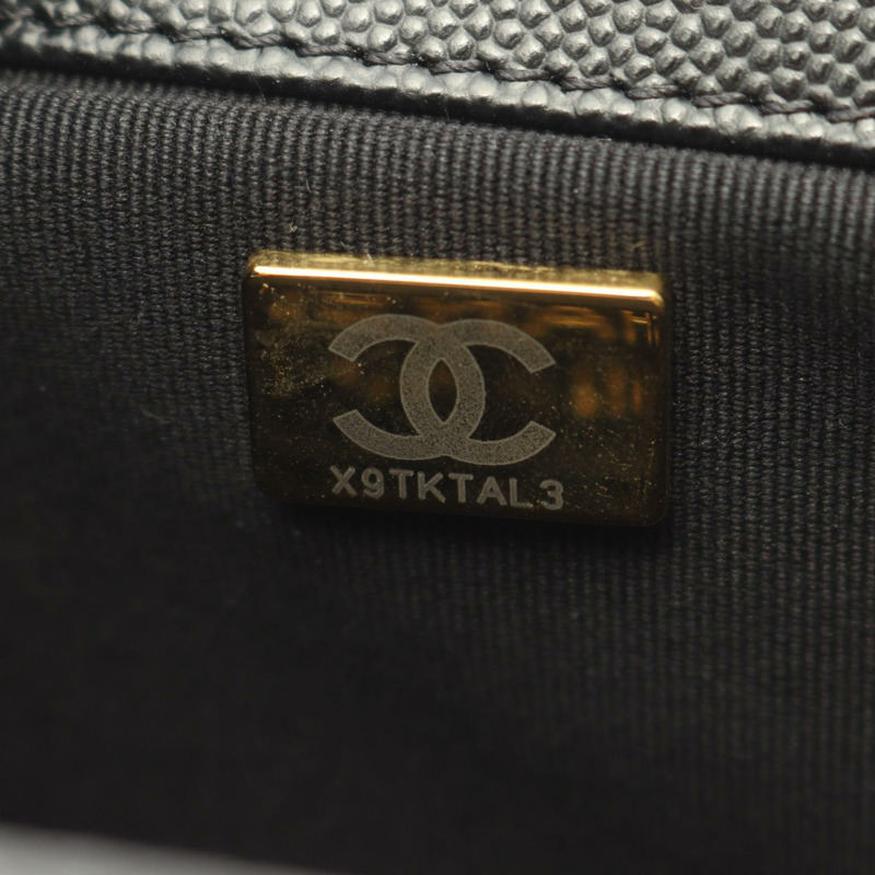 香奈兒 Boy Chanel 鏈條肩背包 A67086 粒面小牛皮 黑色 金色五金-4