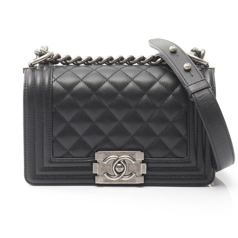 香奈兒 Boy Chanel 小號鏈條單背包 A67085 小牛皮 黑色 二手 CC