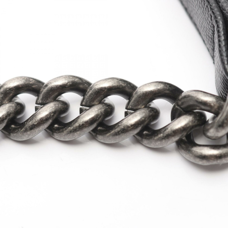 香奈兒 Boy Chanel 小號鏈條單背包 A67085 小牛皮 黑色 二手 CC-8