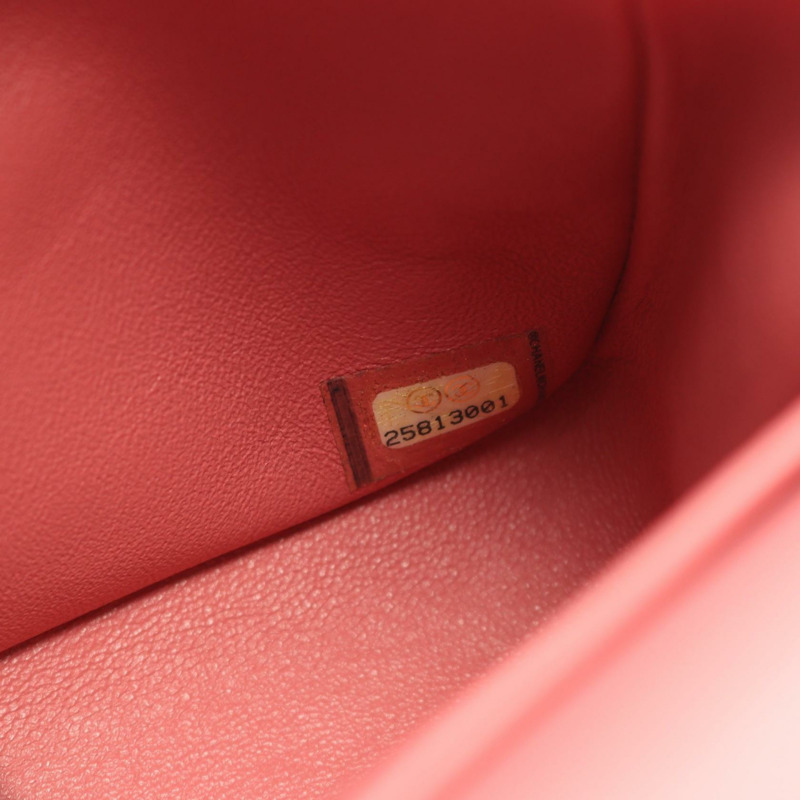 香奈兒 (CHANEL) Matelasse W 翻蓋鏈條單背包 A01112 小牛皮 粉紅色 金色五金 COCO-4