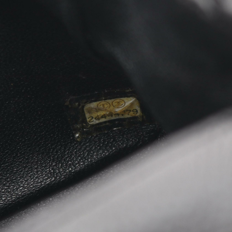 香奈兒迷你絎縫鏈條斜背包 A35200 小牛皮 黑色 SHW-4