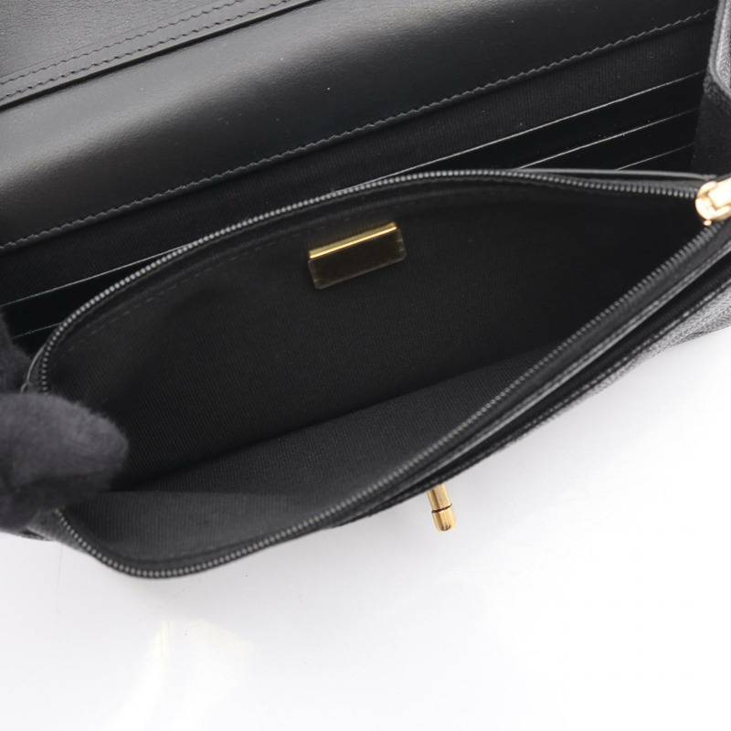 香奈兒 (CHANEL) Matelasse 經典鏈條斜挎包，小牛皮，黑色，二手，金色五金-3