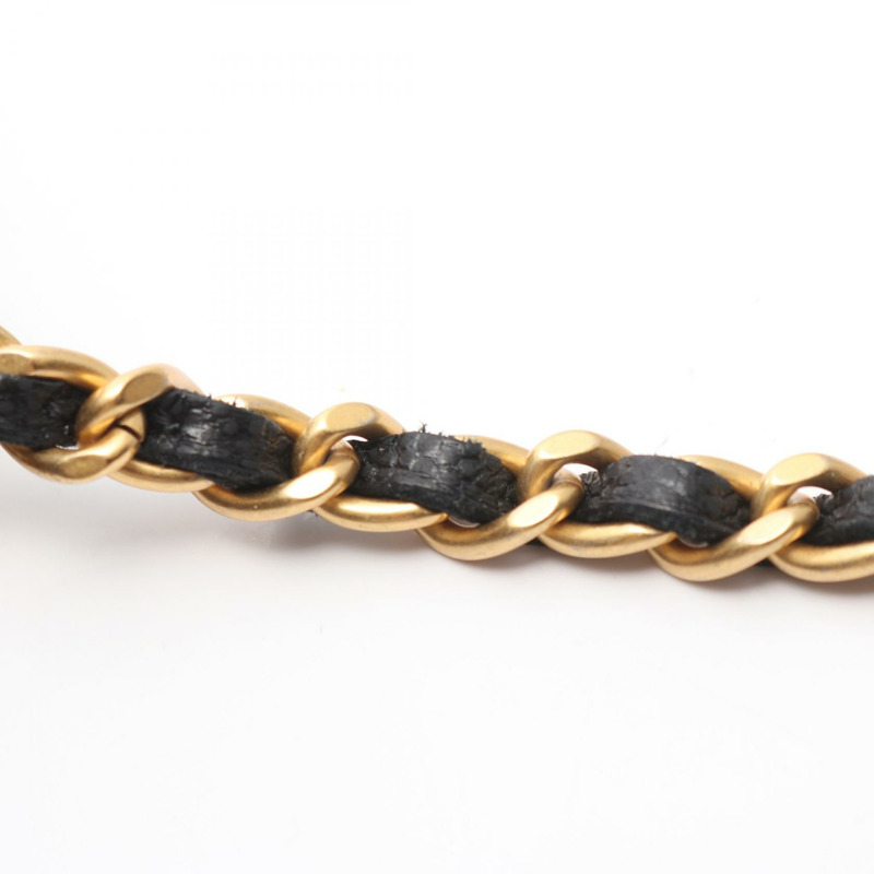 香奈兒 (CHANEL) Matelasse 經典鏈條斜挎包，小牛皮，黑色，二手，金色五金-9