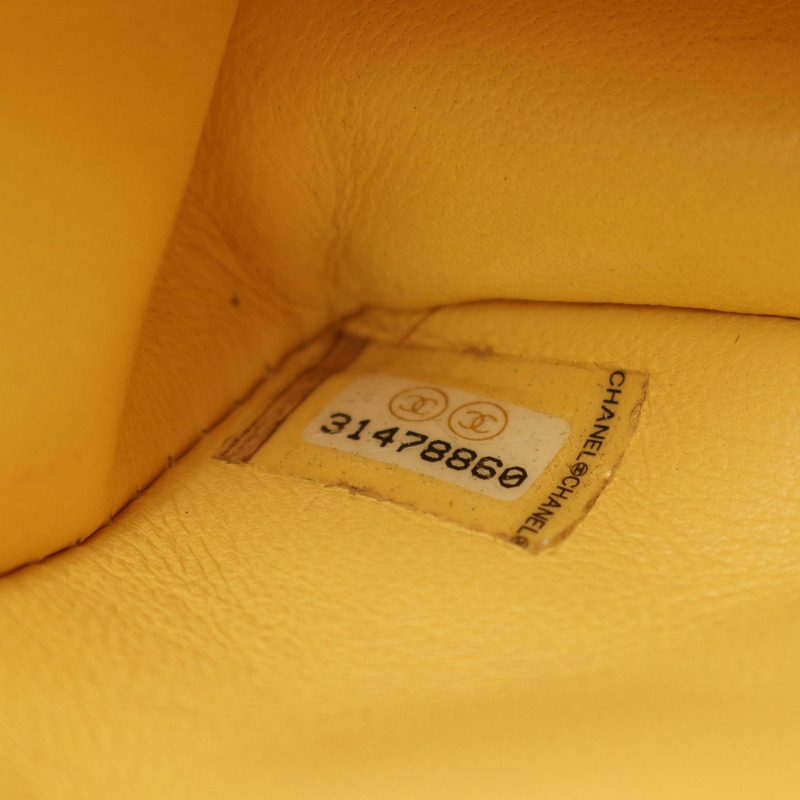 香奈兒 (CHANEL) 絎縫鏈條斜背包 AS2356 黃色皮革二手金色五金-4