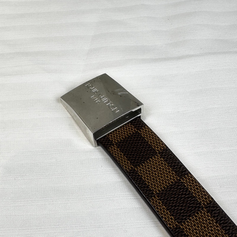 路易威登/ Louis Vuitton 金屬扣棋盤格紋腰帶棕色 長103x寬2.8cm-11