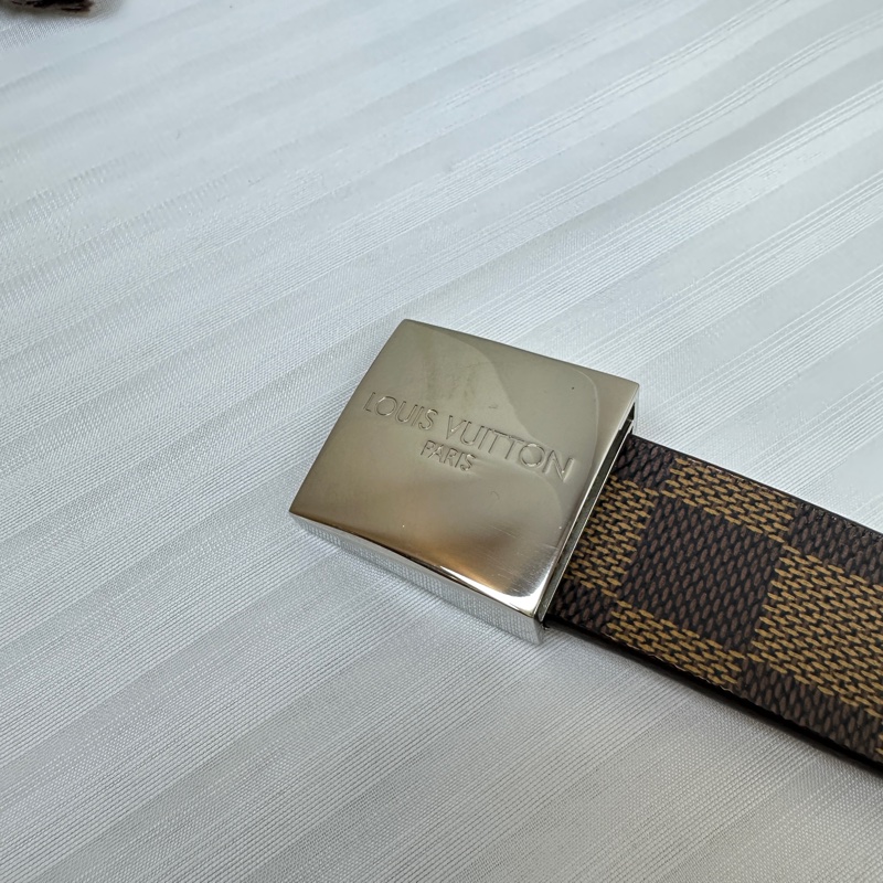 路易威登/ Louis Vuitton 金屬扣棋盤格紋腰帶棕色 長103x寬2.8cm-2