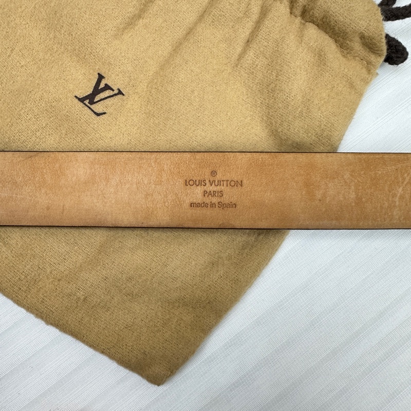 路易威登/ Louis Vuitton 金屬扣棋盤格紋腰帶棕色 長103x寬2.8cm-5