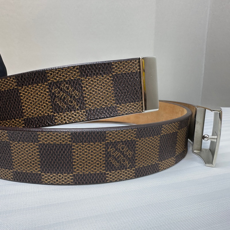 路易威登/ Louis Vuitton 金屬扣棋盤格紋腰帶棕色 長103x寬2.8cm-7