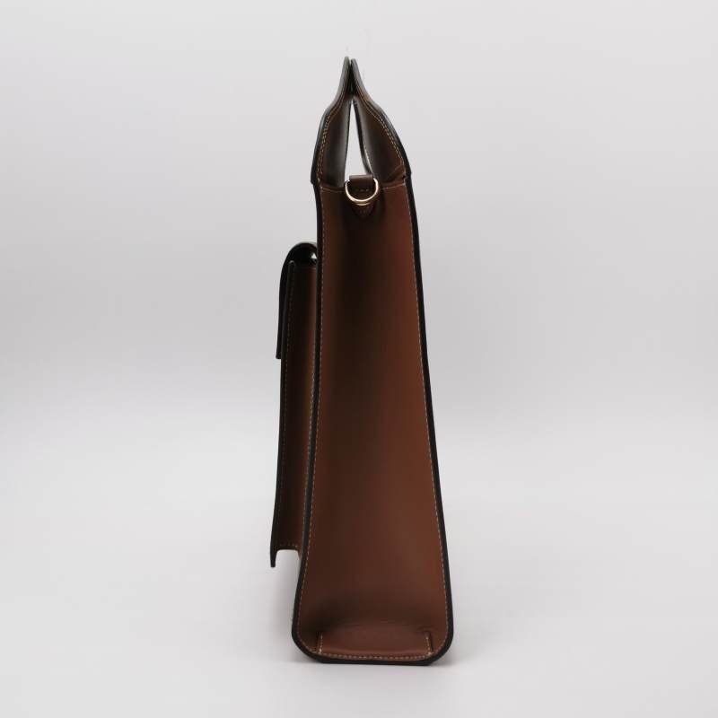 Burberry Pocket中號牛皮明線裝飾字母logo鏤空式手柄單肩包-2