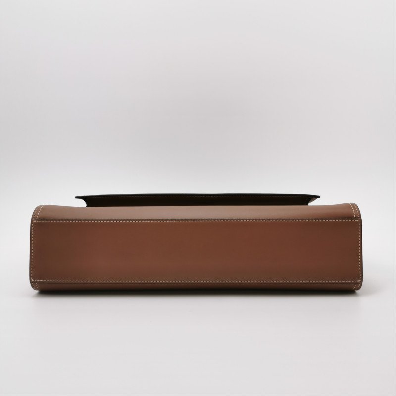 Burberry Pocket中號牛皮明線裝飾字母logo鏤空式手柄單肩包-5