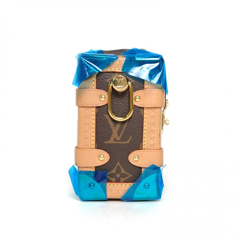 LOUIS VUITTON SideTrunk軟盒子包小號18老花PVC晶片肩背包-1