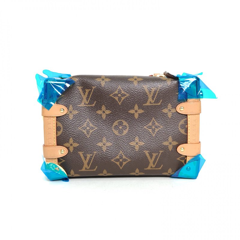 LOUIS VUITTON SideTrunk軟盒子包小號18老花PVC晶片肩背包-2