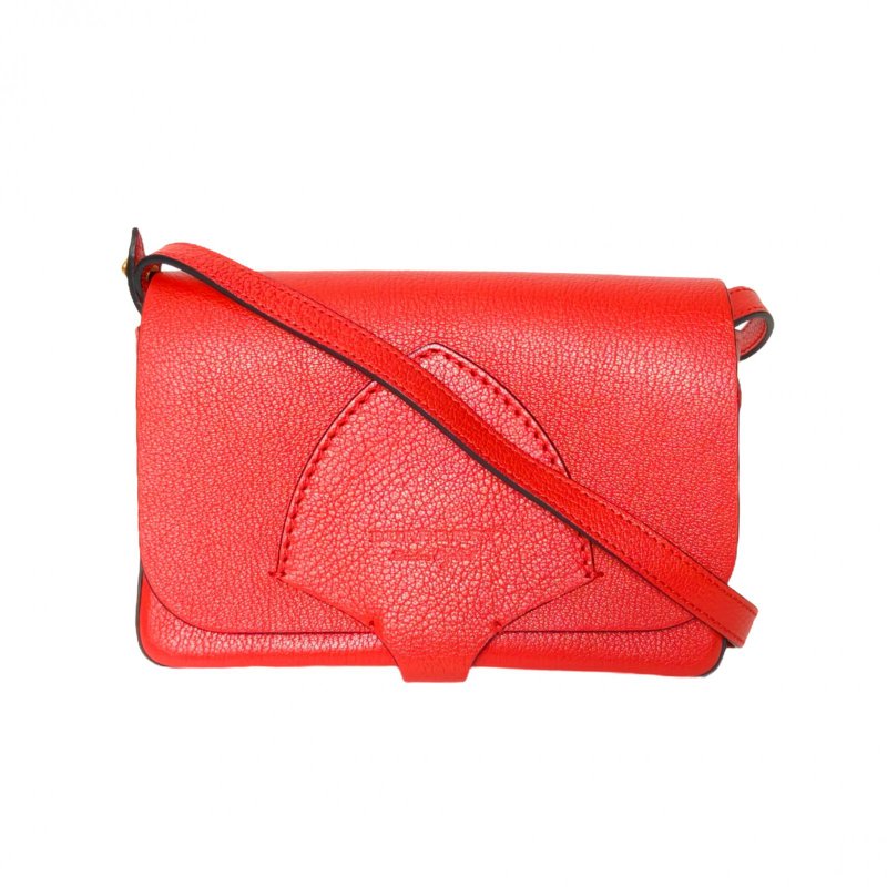 Burberry 紅色牛皮斜跨包開蓋相機包肩背包-0