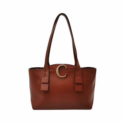 Chloe Chloe C牛皮純色字母C徽飾單肩包