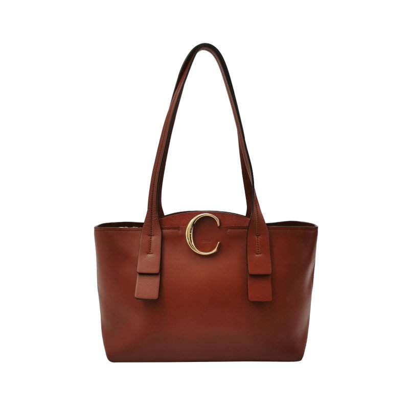 Chloe Chloe C牛皮純色字母C徽飾單肩包-0