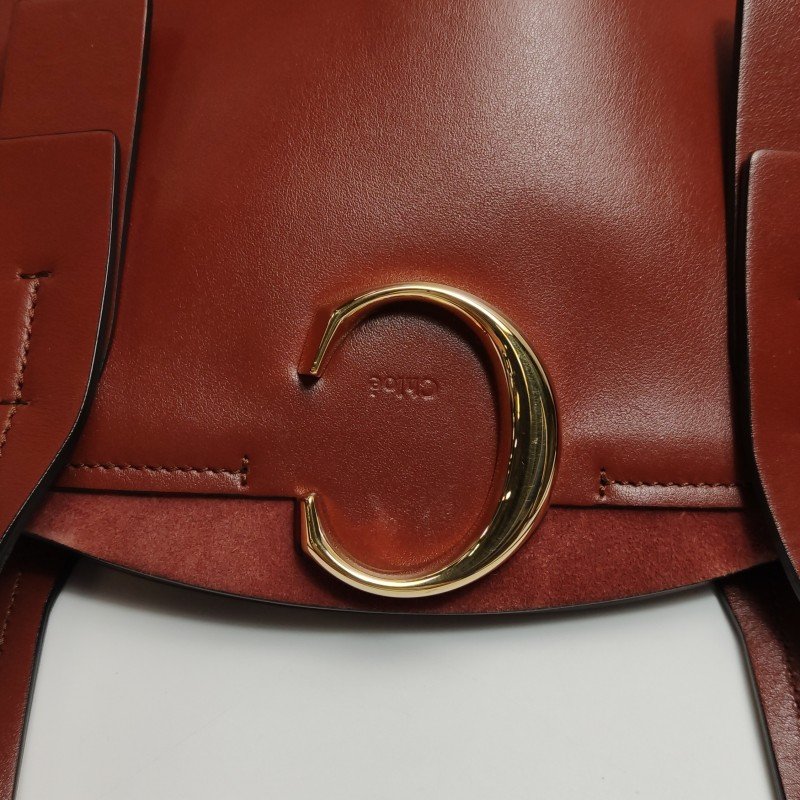 Chloe Chloe C牛皮純色字母C徽飾單肩包-14