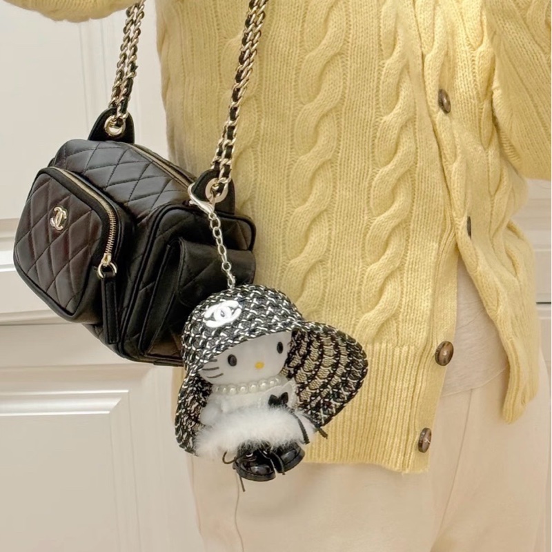 【配件：防塵袋 💕 】Chanel 24K 相機包 小號 黑金 黑色 金扣 油蠟皮 羊皮 手提 單肩 腋下 斜挎-2