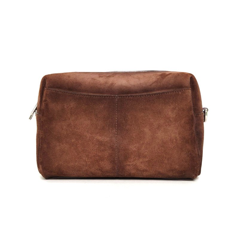 BALENCIAGA Rodeo相機包23褐色麂皮銀扣肩背包-2