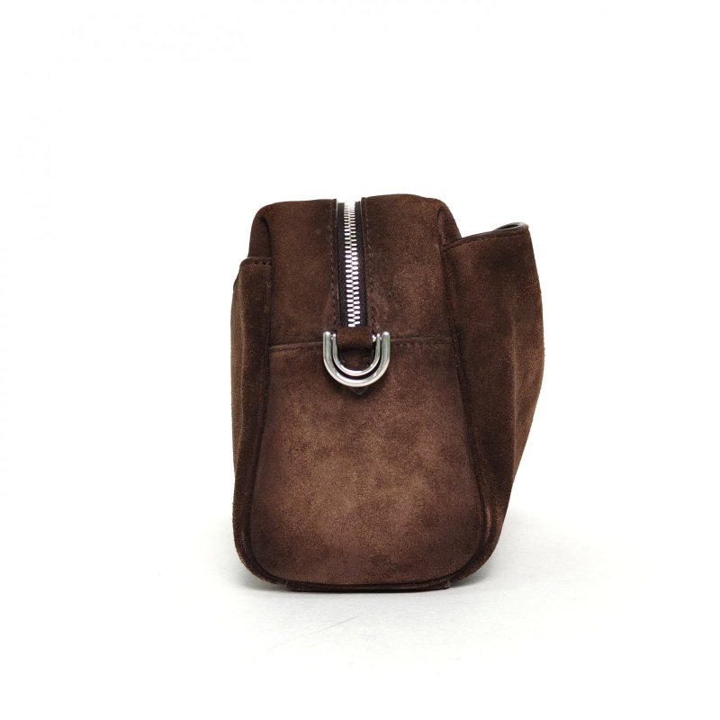 BALENCIAGA Rodeo相機包23褐色麂皮銀扣肩背包-3