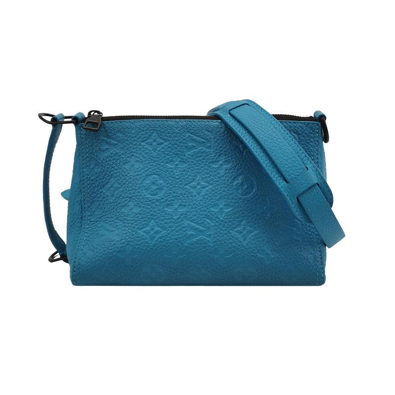 Louis Vuitton(LV)Triangle牛皮純色老花壓紋斜挎包單肩包-0