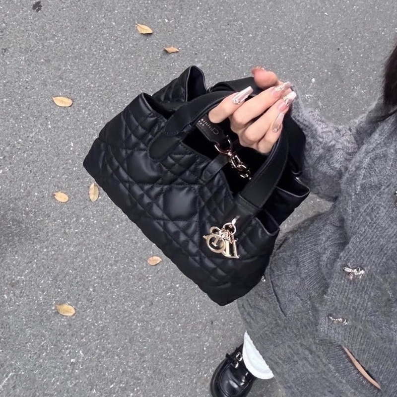 【配件：帶票大全套 💕】Dior Toujours 土著 橫版 小號 黑色手提包-1