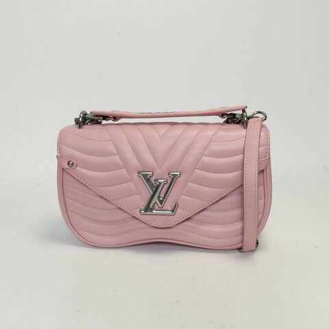LOUIS VUITTON NewWave蜜臀包中號25粉色牛皮銀扣2019肩背包