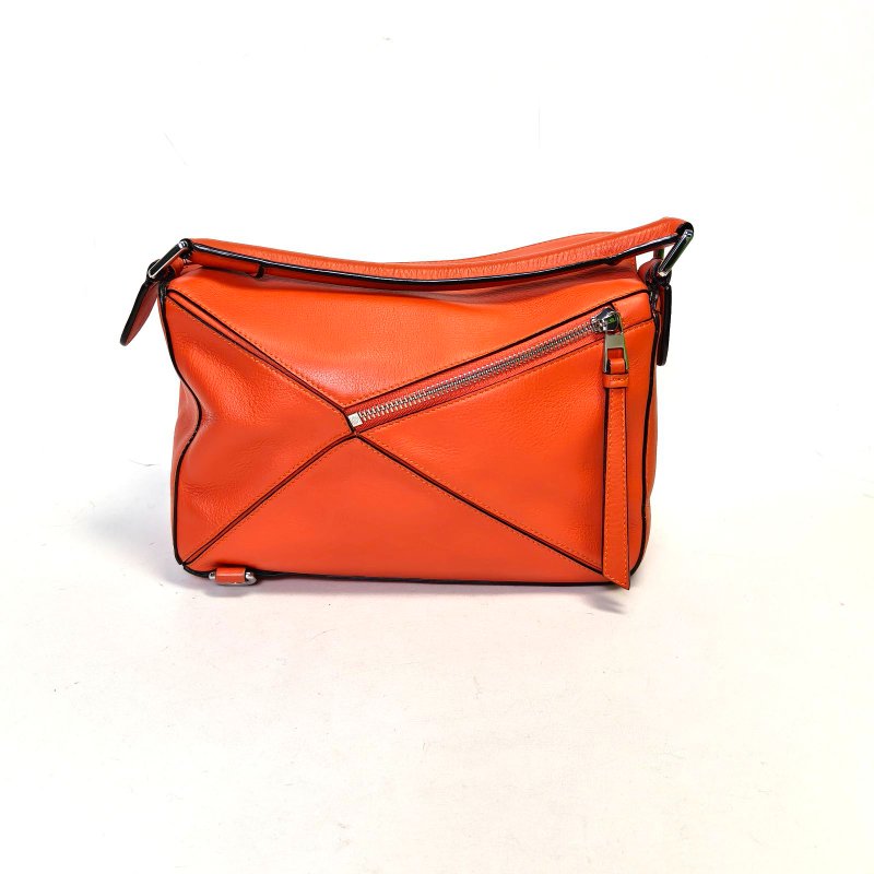 LOEWE Puzzle24幾何包小號橘色牛皮肩背包-2